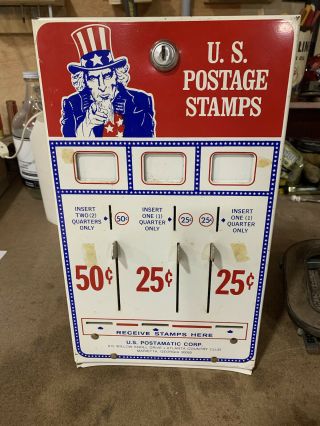 Vintage Us Postage Stamp Machine Coin Operated Uncle Sam