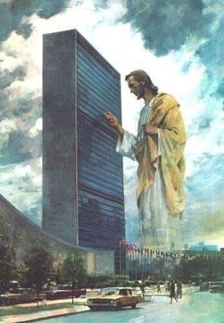Harry Anderson Prince Of Peace 21x16 Jesus Christ Knocking On Un Building In Nyc