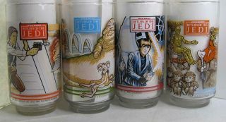 1983 Complete Set Of 4 Burger King Return Of The Jedi Glasses - - - 2
