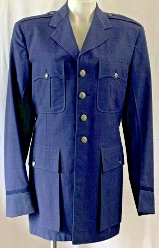 Us Air Force Usaf Vtg Dress Blue Officers Uniform Coat Jacket
