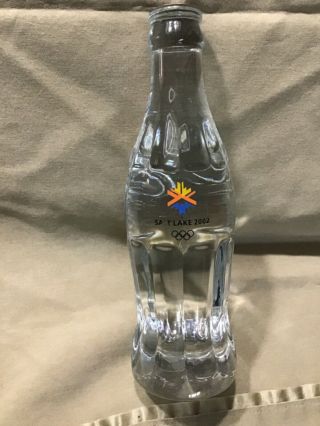 2002 Salt Lake City Olympic Coca Cola Leaded Crystal Commemorative Bottle