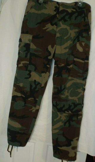 Us Army Military Woodland Camo Bdu Hw Combat Trousers/pants Medium/long