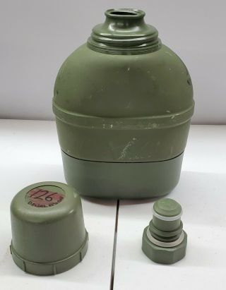 Canadian Army Thermos / Canteen Hot Or Cold Liquid Green " Brown "