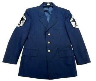 Us Air Force Smsgt Dress Blue Poly/wool 1620 Service Coat Jacket 40 Short Euc