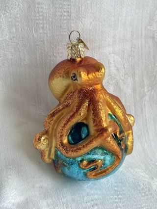 Octopus Glass Ornament Old World Christmas Nautical Sea Ocean Animal