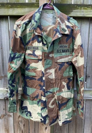 Us Navy Bdu Woodland Camo Hot Weather Combat Set Pants And Shirt Medium Regular