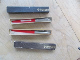 Nos 2 Vintage Coca - Cola Parker Ballpoint Pens In Boxes