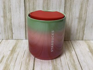 Holidays Starbucks Ombre Red Pink Green Ceramic Tumbler Holiday 2020 8oz Mug