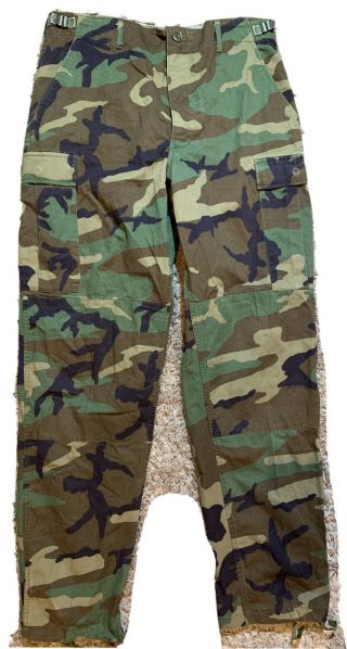 US Military BDU COMBAT Cargo Pants Medium LONG Woodland Camo Golden MFG.  EUC 2