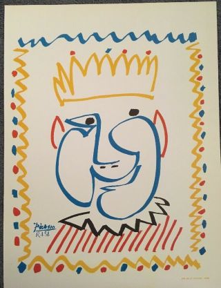 Pablo Picasso,  Offset Lithograph,  Vintage,  Poster,  1957 Platesigned Platesigned