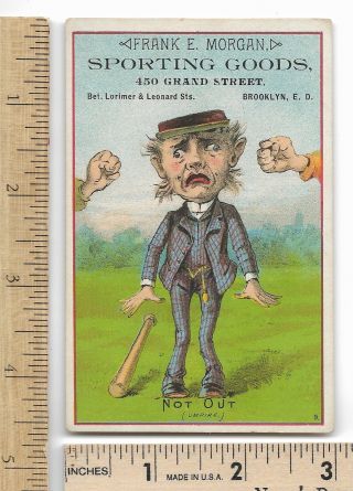 Baseball Not Out (umpire) Morgan Sporting Goods Bb - 6 - 10 Red Line Set Trade Card
