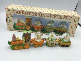 Estate Boxed,  Boxed Carrot Train 4 Piece Set With (3) Water Globes Awesome Look