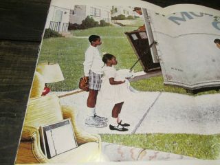 Vintage 1970 ' s Norman Rockwell Print Folding Poster Kids in the Neighborhood 2