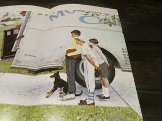 Vintage 1970 ' s Norman Rockwell Print Folding Poster Kids in the Neighborhood 3