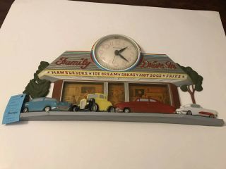 Vintage 1988 Coca Cola Family Drive In Sign Clock Burwood Products Co 2899 Work