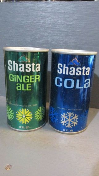 Shasta Ginger Ale & Cola Wide Seam Steel Soda Cans - [read Description] -