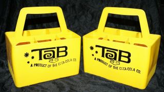 2 Similar Tab Soda 8 Oz Bottles Plastic Carriers The Coca - Cola Co.  Product 80 