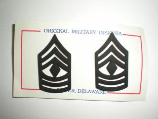 Us Army First Sgt Subdued Metal Collar Rank - 1 Pair