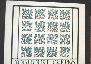 1968 David Lance Goines Alice Waters Yoghourt Crepes Print from 30 Recipes 2
