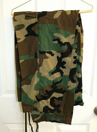 U.  S.  Military Woodland Camo Pants Trousers,  Size Large Short,  Army,  Bdu