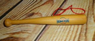 Vintage Wood Wooden Homerun Baseball Bat Ornament 4.  5 " L Small Mini Doll Size