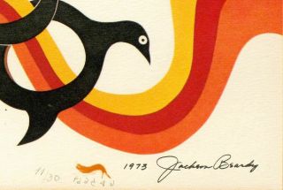 Jackson Beardy Canadian Artist 1973 Signed Screen Print 11/30 