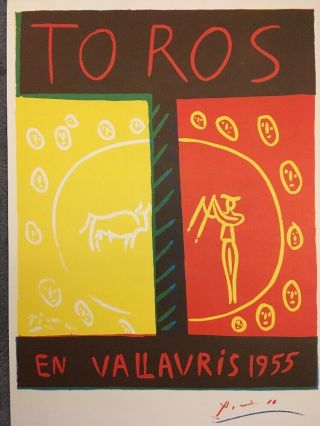 Pablo Picasso,  1955 Toros,  Vintage,  Poster,  1957 Offset Lithograph Platesigned