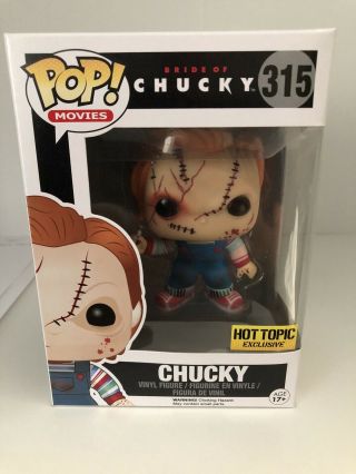 Chucky 315 Hot Topic Exclusive Funko Pop.  From The Bride Of Chucky.  Vaulted Rare