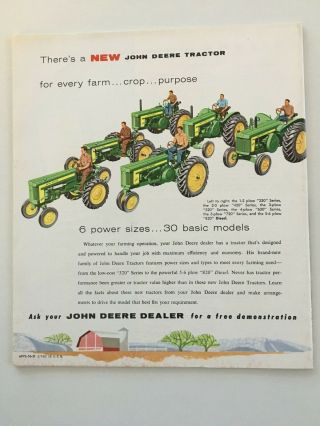 JOHN DEERE 520 620 720 Tractors Sales Brochure 1957 2