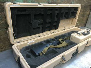 M - 110 Sass Sniper Rifle Hardigg Case Tan W/ Foam & Sm Pelican Military