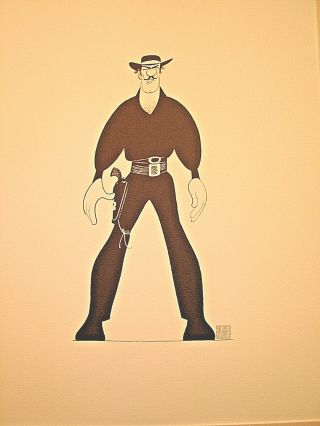 1986 Hirschfeld Have Gun - Will Travel Richard Boone Palladin,  14 " X18 " Litho Print
