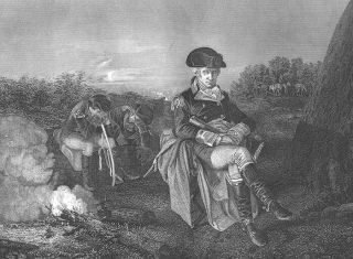 Revolutionary War George Washington Battle Of Monmouth,  1865 Art Print Engraving
