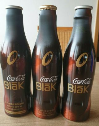 Coca Cola Alu Bottles From France/cz.  Coca Cola Blak.  3 Different.  1 Full