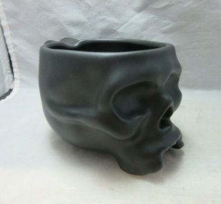 William Sonoma Matte Black Halloween Skull Mug