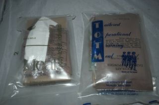 Two Different Odd Vintage Collectors Mre Rations Clear Wrappers