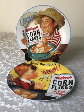 2 Kelloggs Corn Flakes 100 Year Anniversary Ceramic Plates 1906 - 2006 Porcelain