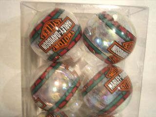 Harley Davidson (6) Stained Glass Light Covers Christmas Tree 1997 Ornament