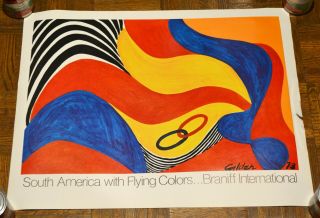 Alexander Calder Braniff Airlines Big Poster South America Flying Colors 1973