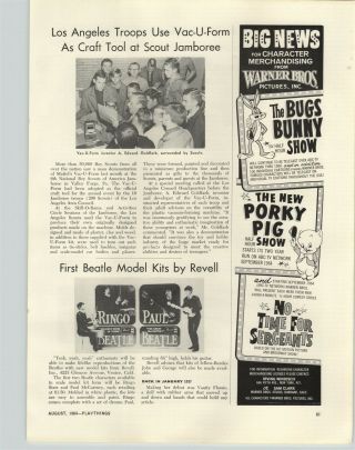 1964 Paper Ad Article Revell Model Kit Ringo Starr Paul Mccartney The Beatles