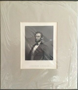 Antique Engraving Of Abraham Lincoln By H.  C.  Balding Sculp 1860s