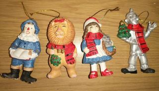 Set 4 Wizard Of Oz Christmas Ornaments 4 " Kurt Adler Santas World H1389