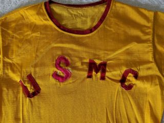 Vintage 1940 ' s - 50 ' s USMC Marine Corps Rayon Shirt w/ Shorts PT Uniform 3
