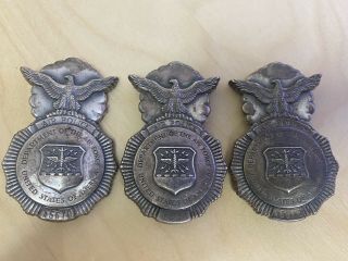 Vintage Air Police Badges (3 Consecutive Serial Numbers)