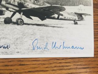 WWII German Ace Hand Signed Photo Hartmann Galland Ihlefeld KC 588 Vic 2