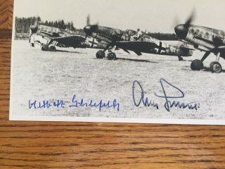 WWII German Ace Hand Signed Photo Hartmann Galland Ihlefeld KC 588 Vic 3