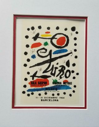 Joan Miro Sala Gaspar - Galeria Metras Poster Print Matted Offset Lithograph 1980