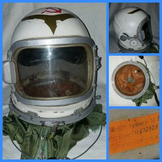 Russian Soviet Pilot Flight Helmet Air Force Gsh - 6m High Altitude Space 1960th