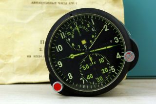 Achs - 1 Mig Military Air Force Aircraft Cockpit Clock Ussr,  Passport