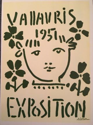 Pablo Picasso,  1951 Exposition Vintage,  Poster,  1957 Offset Lithograph