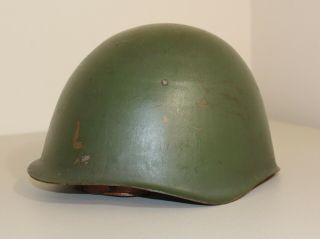 Vintage Kzwm 1953 Metal Military Combat Helmet With Leather Liner Polish Wz50